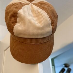 Two-Tone Brown and Cream Women's Cap